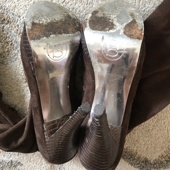 bebe over the knee brown suede boots sz 9 - Picture 7 of 7